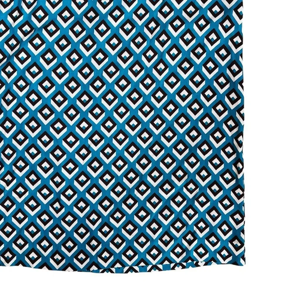 Diane Von Furstenberg Women’s Sz L Blue Geometric Print Carlotta Mini Dress - Picture 6 of 13